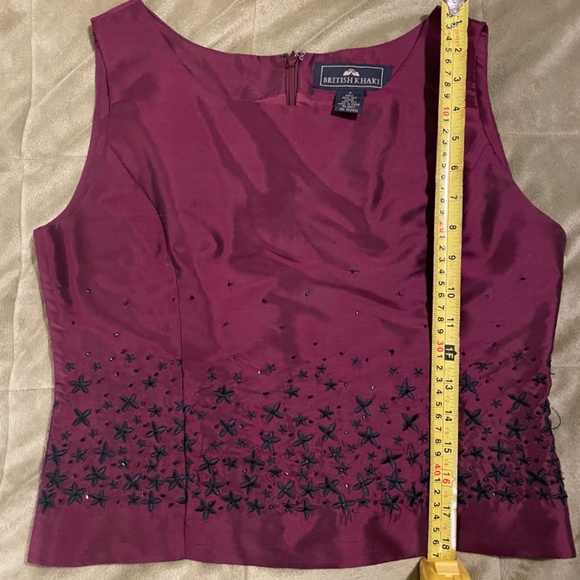 Gorgeous Burgundy Silk Shantung Beaded Tank - Size 4 - Brand NWOT but never worn - Picture 5 of 6